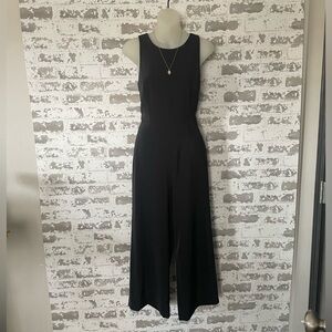 Antonio Melani Black Sleeveless Jumpsuit Wide Leg Career Minimalist Chic Size S